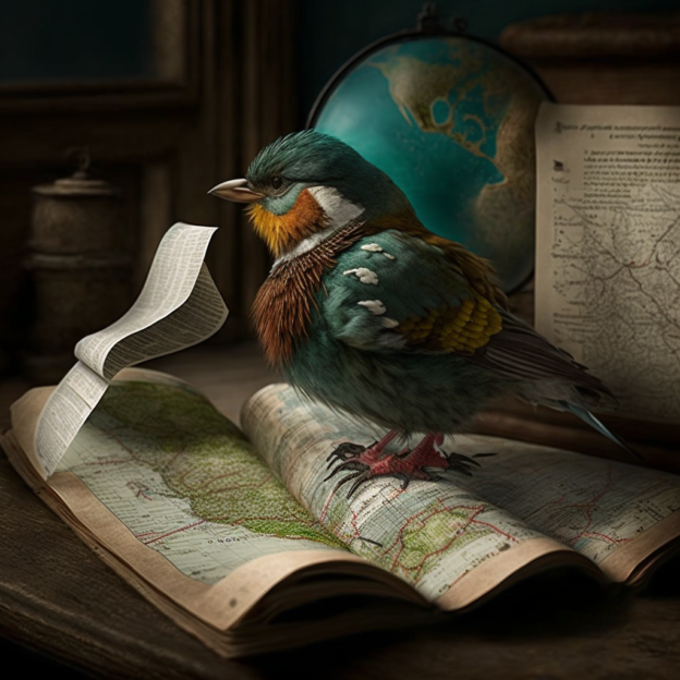 Bird on a map