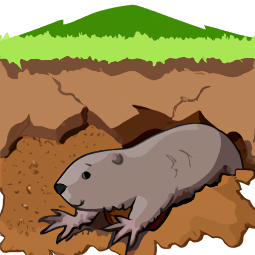 A illustration of a groundhog burrowing into the ground