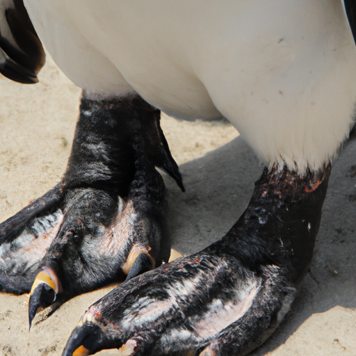 close-up of a penguin's feet